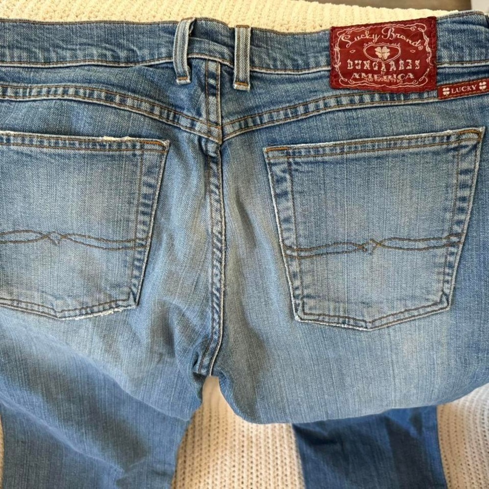 Lucky Brand Y2K Flare Jeans Women Size 12 Medium Wash Low Rise - Picture 4 of 5